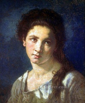 Thomas Couture Painting - The Artists Daughter figure painter Thomas Couture